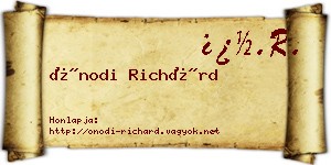 Ónodi Richárd névjegykártya